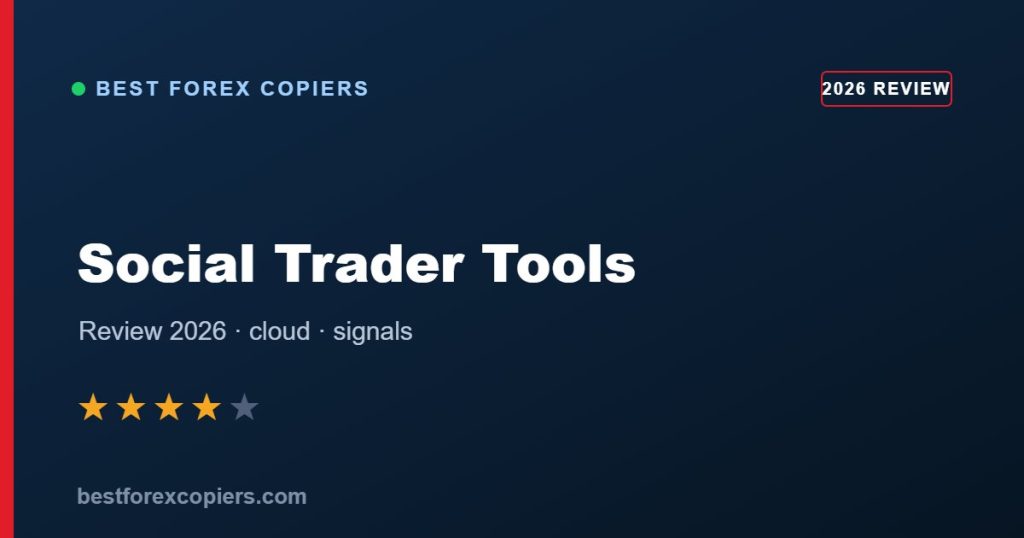 Social Trader Tools review 2026 banner - cloud MT4 and MT5 forex trade copier